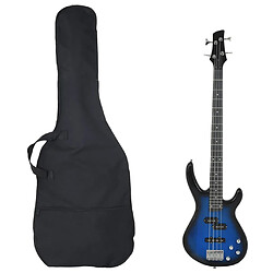 VidaXL Guitare basse électrique - Bleu et noir