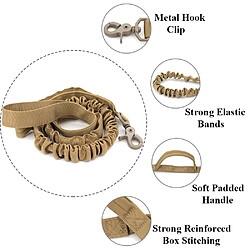 Laisse Élastique pour Chien - Kaki
