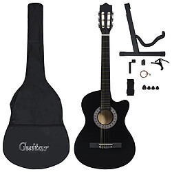 vidaXL Guitare 6 Cordes Noir