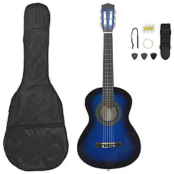 vidaXL Ensemble guitare débutant bleu 1/2