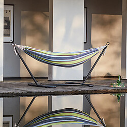 Avis Concept Usine Hamac sur pied 2,6 m avec toile en polyester bleu et vert COPACABANA