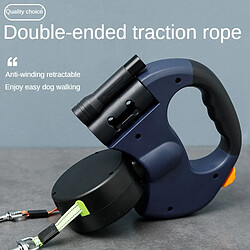 Laisse double rétractable - Bleu