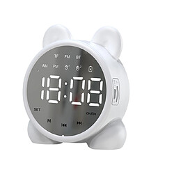 Réveil digital avec haut-parleur Bluetooth - Blanc