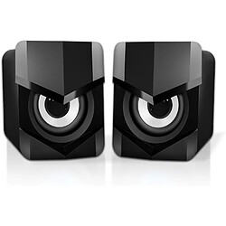 Mini haut-parleurs PC 2.0 filaires - Noir
