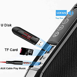 Haut-parleur Bluetooth stéréo étanche - Noir
