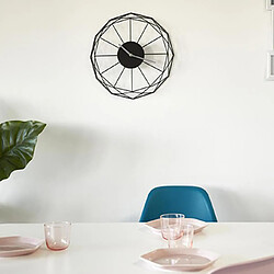 MES Horloge Design Ronde Métal Noir