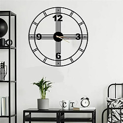 DEKORY Contemporain Horloge Murale - Métal 50 cm - Noire
