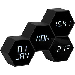 Karlsson Réveil Hexa Noir