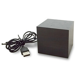 Totalcadeau Réveil matin cube bois LED