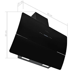 Vidaxl Hotte murale 90 cm - Noir pas cher