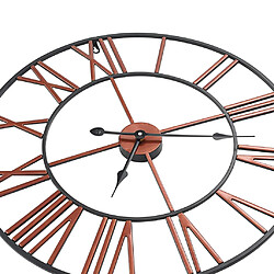 Decoshop26 Horloge murale métal - Rouge pas cher