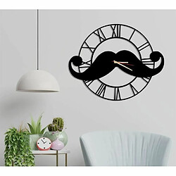 DEKORY Moustaches - Horloge Murale Métal 50 cm