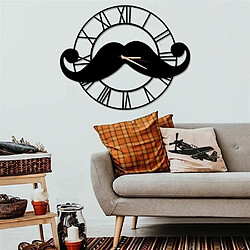 DEKORY Moustaches - Horloge Murale Métal 50 cm