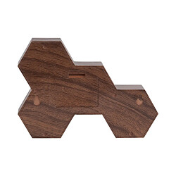 Karlsson Réveil Six 4 facettes hexagonale - Marron effet bois