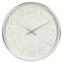 Horloge Murale Contemporaine 40cm - Argent et Blanc