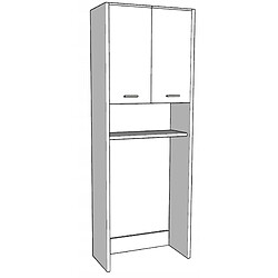 Stiv-Meubles Colonne salle de bain Gris+Chêne Wotan64x30x165 cm - armoire au-dessus machine à laver pas cher