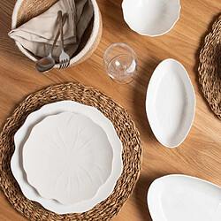 Avis Table Passion Plat ovale Dahlia blanc 38x21 cm