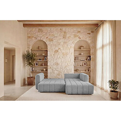 Casanova Canapé d'angle tissu chenille 4 places Gris clair Droit pas cher