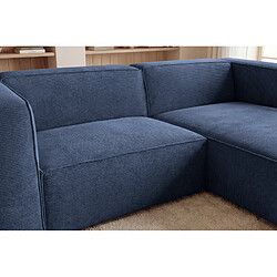 Avis Casanova Canapé d'angle velours côtelé 4 places Bleu Droit
