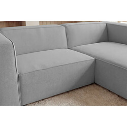 Acheter Casanova Canapé d'angle tissu lisse 4 places Gris clair Droit
