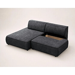 Bestmobilier Lisette - Canapé d'angle gauche 4 places convertible avec coffre en velours pas cher