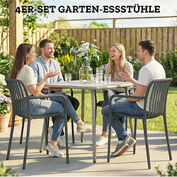 Acheter STILVORA Lot de 4 chaises de jardin 55/58,5/81,5 cm gris foncé en plastique empilables