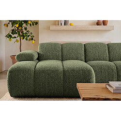 Avis Casanova Canapé d'angle tissu chenille 3 places Vert Droit