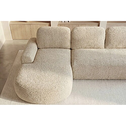 Avis Casanova Canapé d'angle tissu texturé 3 places Beige Droit