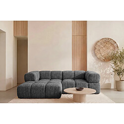 Avis Casanova Canapé d'angle tissu chenille 4 places Gris foncé Droit