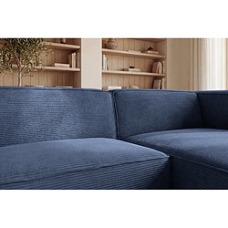 Acheter Casanova Canapé d'angle velours côtelé 4 places Bleu Droit