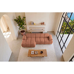 Casanova Canapé d'angle tissu chenille 3 places Terracotta Droit pas cher