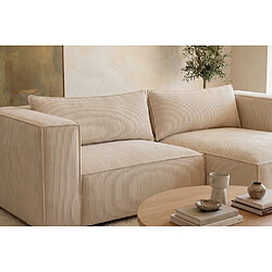Avis Casanova Canapé d'angle petit velours côtelé 2 places Beige