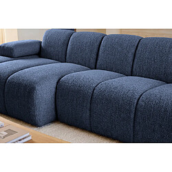 Acheter Casanova Canapé d'angle tissu chenille 3 places Bleu Droit