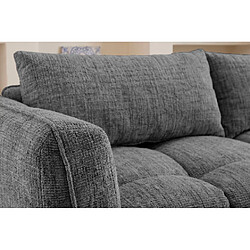 Avis Casanova Canapé d'angle tissu chenille 3 places Gris foncé Droit