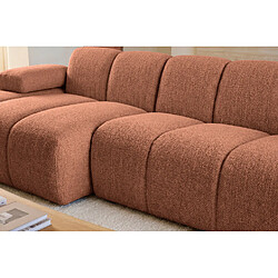 Acheter Casanova Canapé d'angle tissu chenille 3 places Terracotta Droit