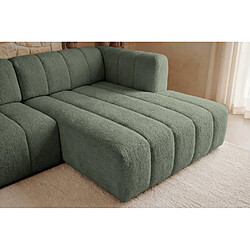 Avis Casanova Canapé d'angle tissu chenille 4 places Vert Gauche