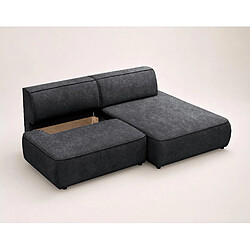 Bestmobilier Lisette - Canapé d'angle droit 4 places convertible avec coffre en velours pas cher