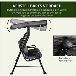 STILVORA Balancelle de jardin 200/120/170 cm noire en acier avec toit réglable pas cher