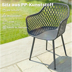 STILVORA Lot de 4 chaises de jardin 56/51/84 cm gris foncé en métal anti-UV pas cher