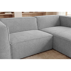 Acheter Casanova Canapé d'angle velours côtelé 4 places Gris clair Gauche