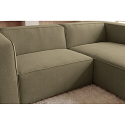 Casanova Canapé d'angle tissu lisse 4 places Vert Gauche pas cher