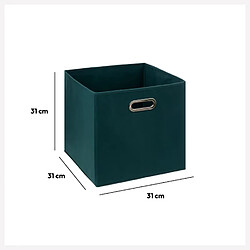 Avis Toilinux Lot de 2 boites de rangement en tissu MIX'N MODUL - L.31 x l.31 x H.31 cm - Bleu pétrole