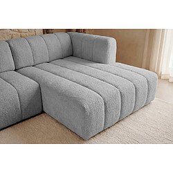 Avis Casanova Canapé d'angle tissu chenille 4 places Gris clair Droit