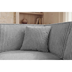 Acheter Casanova Canapé d'angle gros velours côtelé 4 places Gris clair Gauche