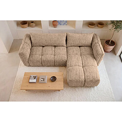 Casanova Canapé d'angle tissu chenille 3 places Café Droit pas cher