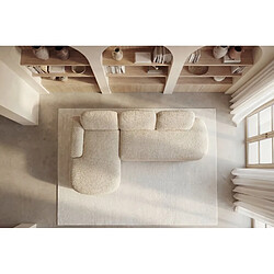 Casanova Canapé d'angle tissu texturé 3 places Beige Droit pas cher
