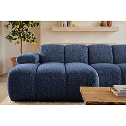 Avis Casanova Canapé d'angle tissu chenille 3 places Bleu Droit