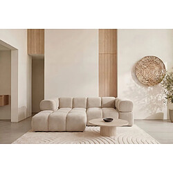 Avis Casanova Canapé d'angle tissu velours 4 places Beige Gauche