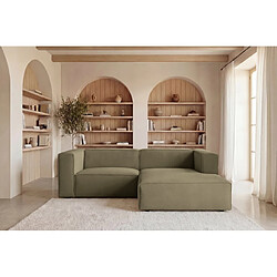 Avis Casanova Canapé d'angle tissu lisse 4 places Vert Gauche
