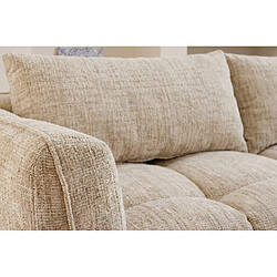 Avis Casanova Canapé d'angle tissu chenille 3 places Beige Gauche